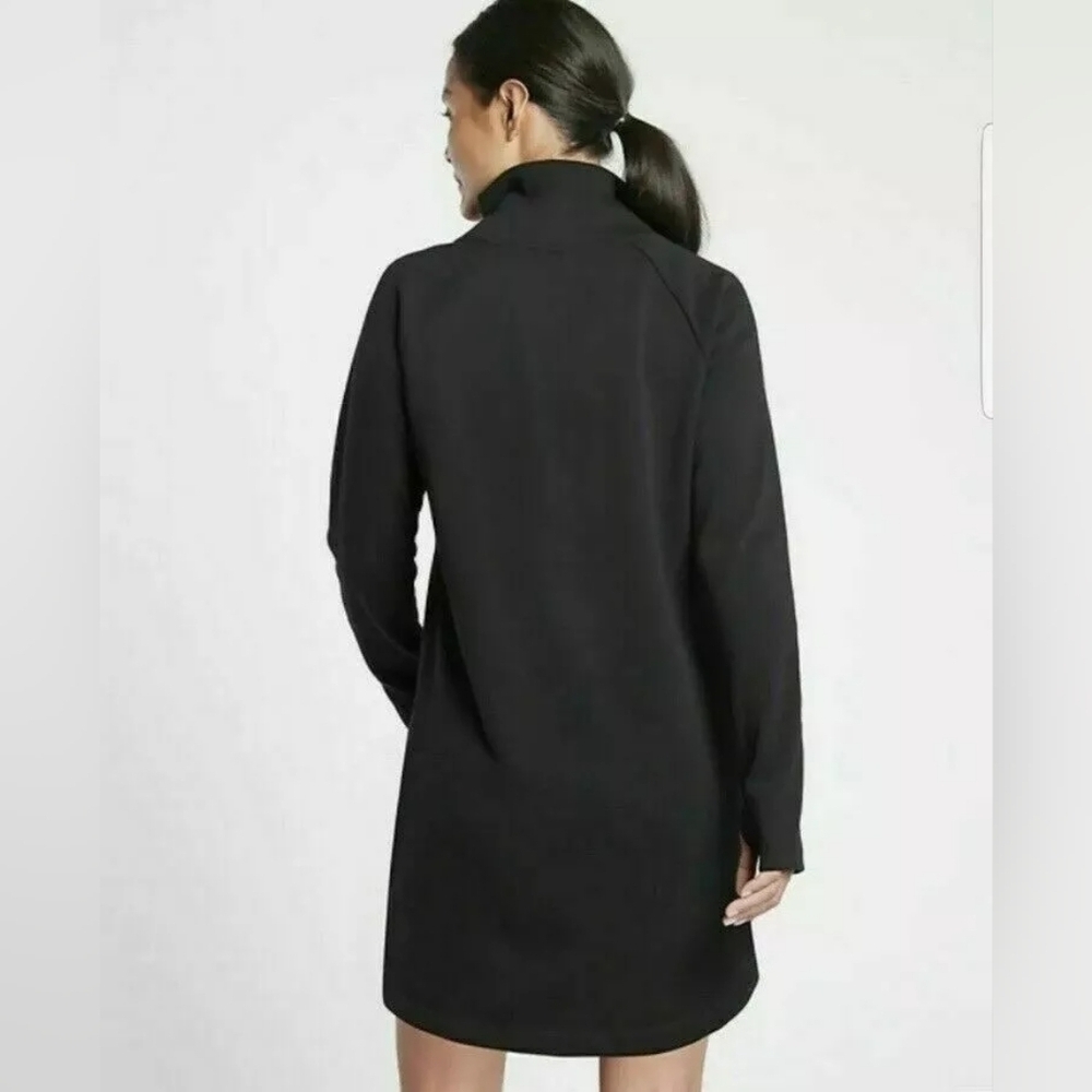 ATHLETA Cozy Karma Asymmetric Sweatshirt Dress Black Size Small Petite - Picture 4 of 10